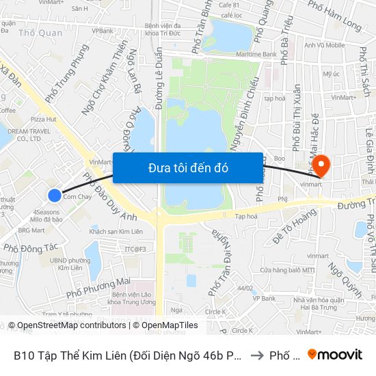 B10 Tập Thể Kim Liên (Đối Diện Ngõ 46b Phạm Ngọc Thạch) to Phố Huế map