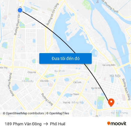 189 Phạm Văn Đồng to Phố Huế map