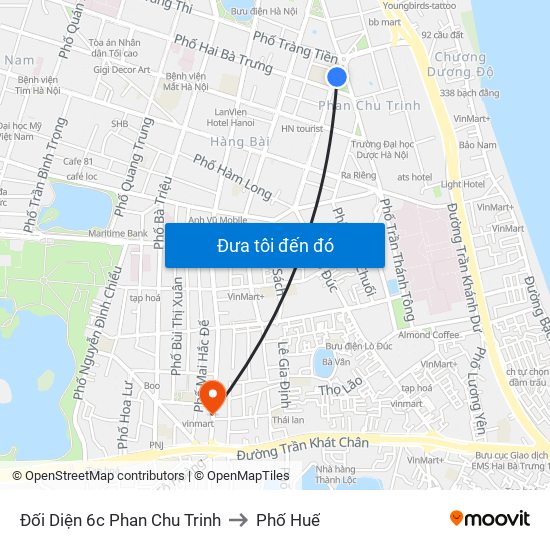 Đối Diện 6c Phan Chu Trinh to Phố Huế map