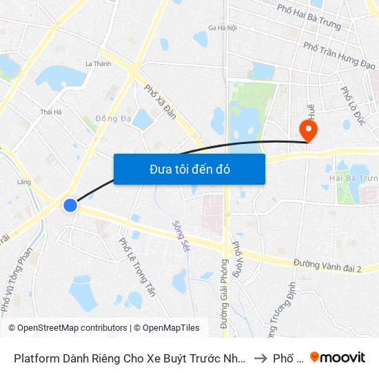 Platform Dành Riêng Cho Xe Buýt Trước Nhà 604 Trường Chinh to Phố Huế map