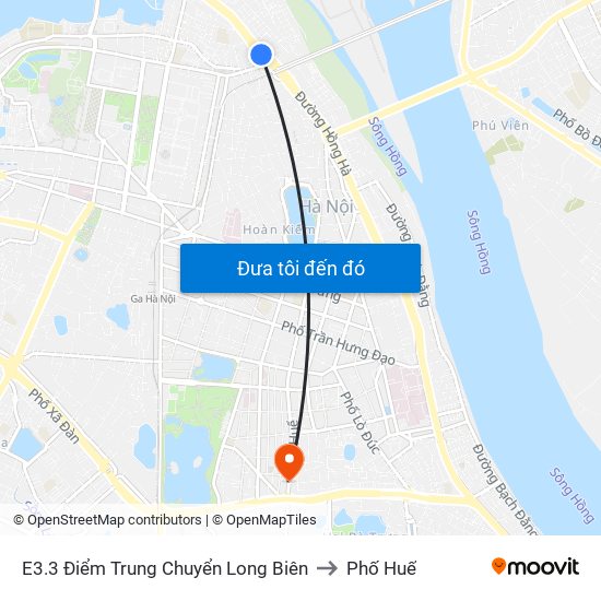 E3.3 Điểm Trung Chuyển Long Biên to Phố Huế map