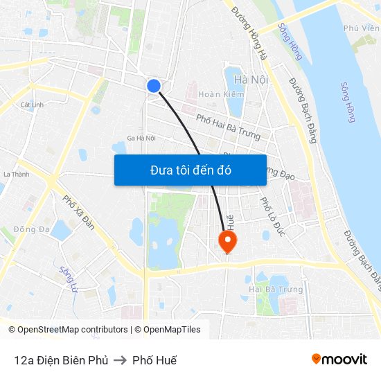 12a Điện Biên Phủ to Phố Huế map