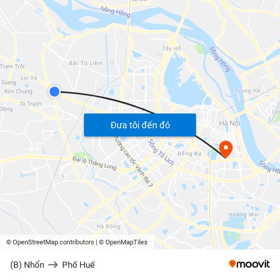 (B) Nhổn to Phố Huế map