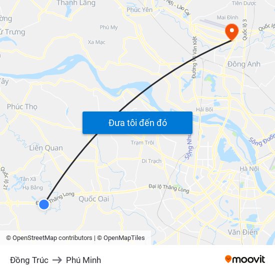 Đồng Trúc to Phú Minh map