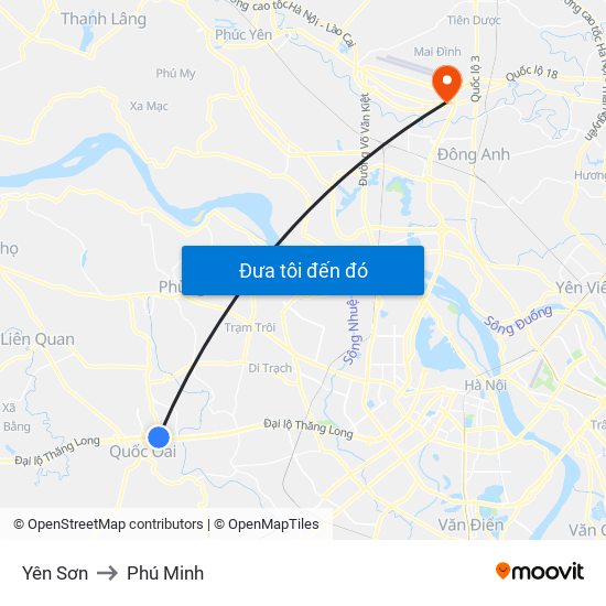 Yên Sơn to Phú Minh map