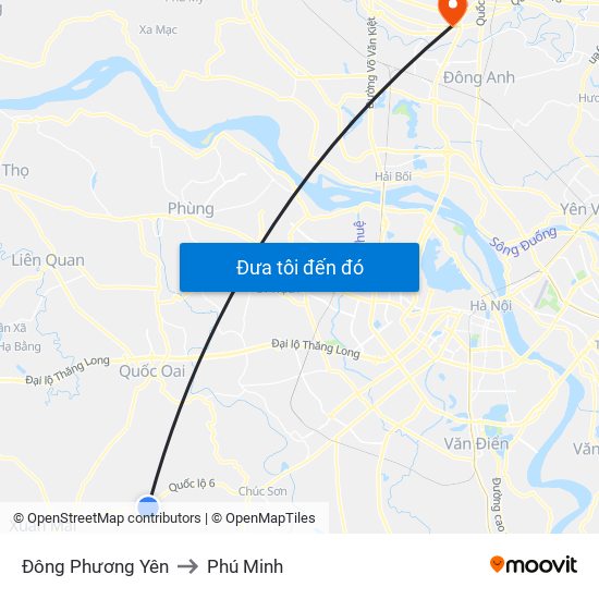 Đông Phương Yên to Phú Minh map