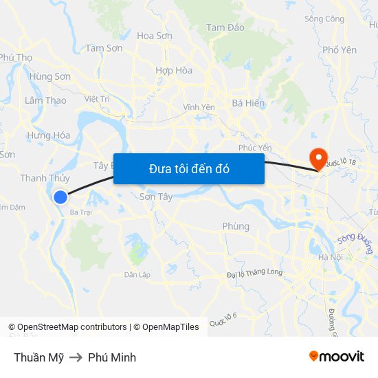 Thuần Mỹ to Phú Minh map