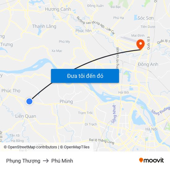 Phụng Thượng to Phú Minh map