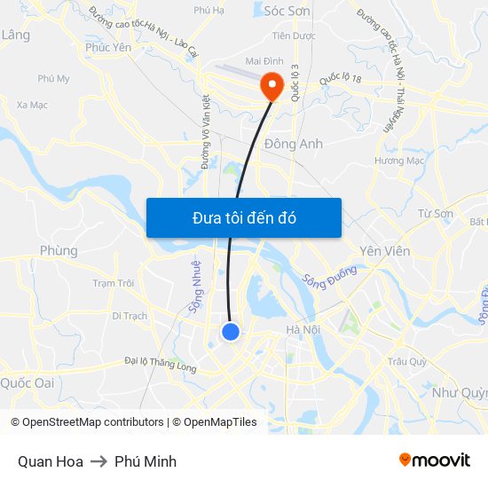 Quan Hoa to Phú Minh map