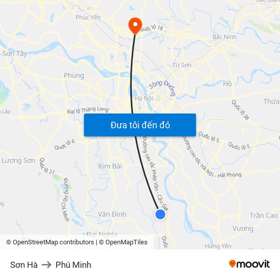 Sơn Hà to Phú Minh map
