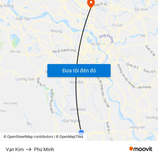 Vạn Kim to Phú Minh map