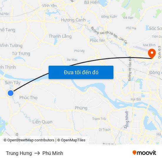 Trung Hưng to Phú Minh map