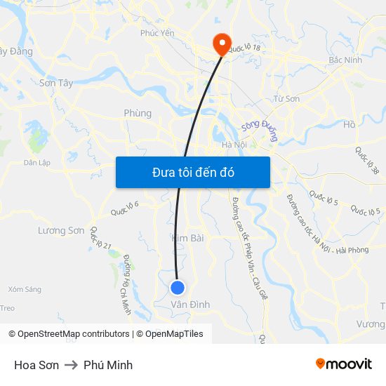 Hoa Sơn to Phú Minh map