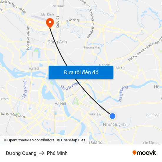 Dương Quang to Phú Minh map