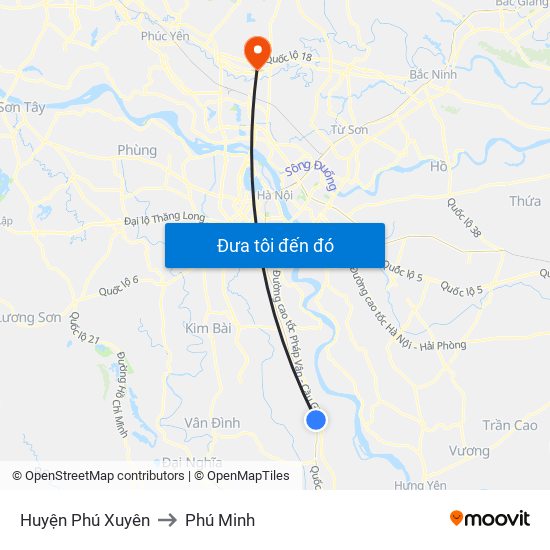 Huyện Phú Xuyên to Phú Minh map