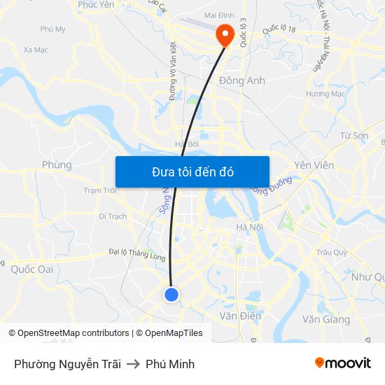 Phường Nguyễn Trãi to Phú Minh map