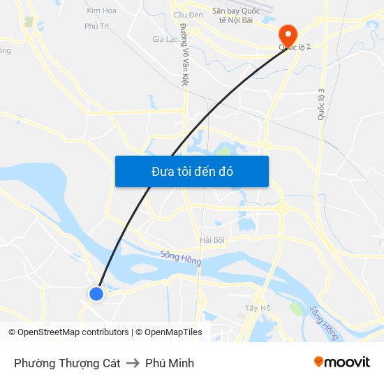 Phường Thượng Cát to Phú Minh map