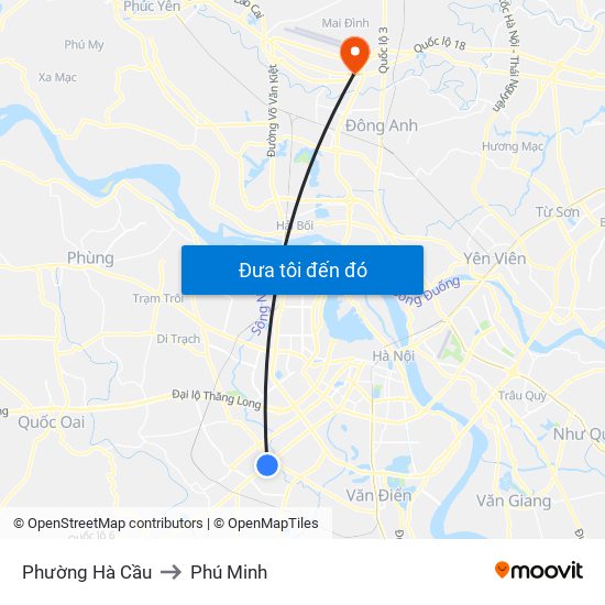 Phường Hà Cầu to Phú Minh map