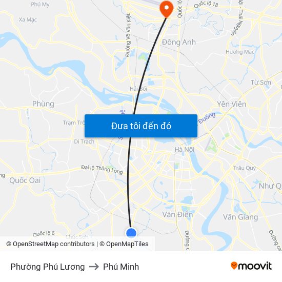 Phường Phú Lương to Phú Minh map