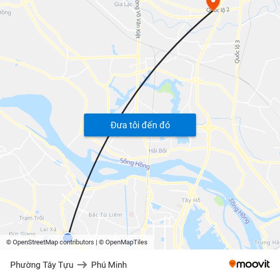 Phường Tây Tựu to Phú Minh map