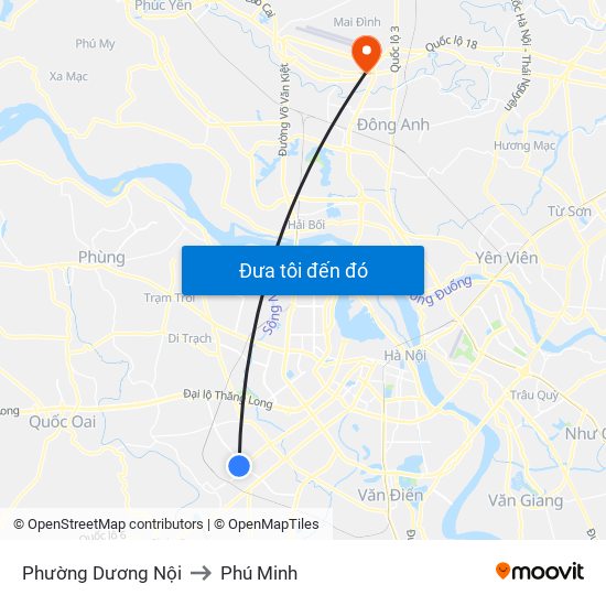 Phường Dương Nội to Phú Minh map