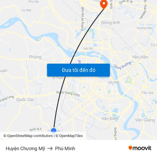 Huyện Chương Mỹ to Phú Minh map