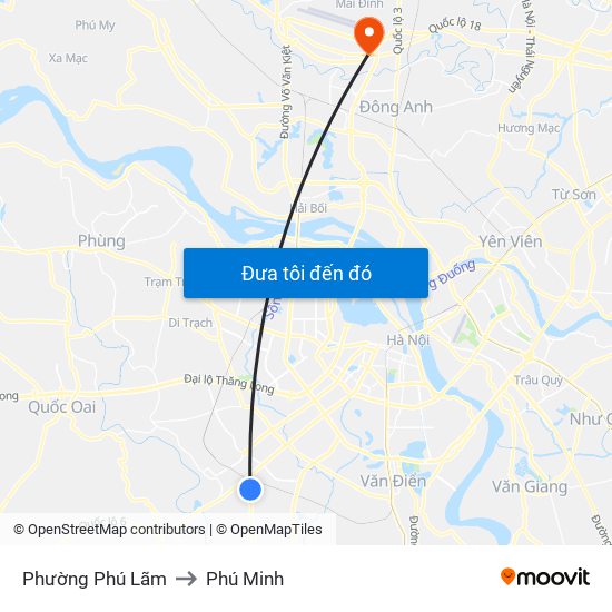 Phường Phú Lãm to Phú Minh map