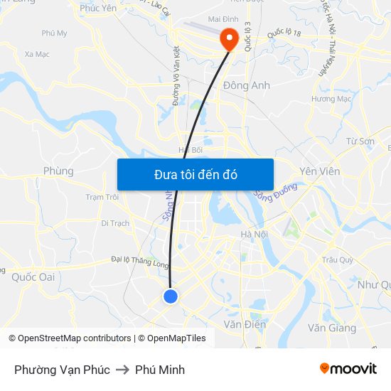 Phường Vạn Phúc to Phú Minh map