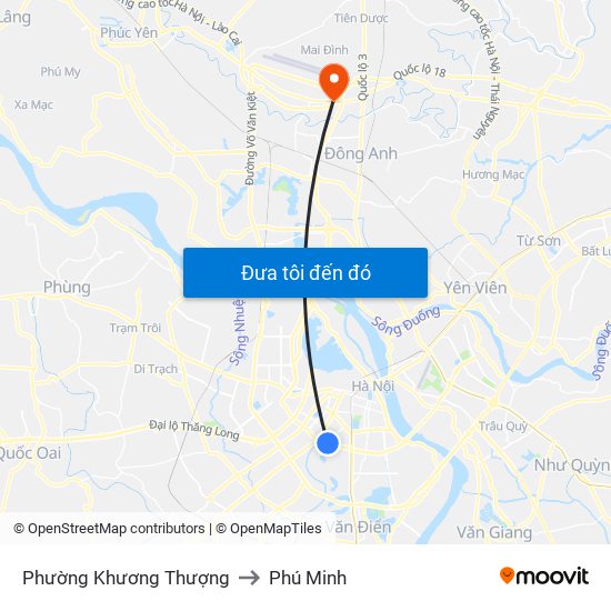 Phường Khương Thượng to Phú Minh map