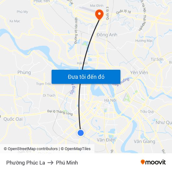 Phường Phúc La to Phú Minh map