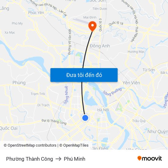 Phường Thành Công to Phú Minh map