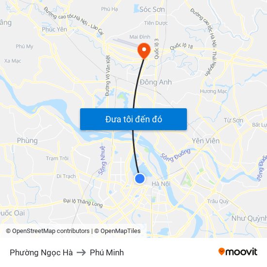 Phường Ngọc Hà to Phú Minh map