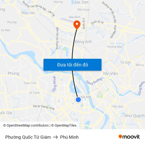 Phường Quốc Tử Giám to Phú Minh map