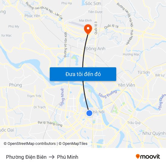 Phường Điện Biên to Phú Minh map