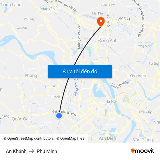 An Khánh to Phú Minh map