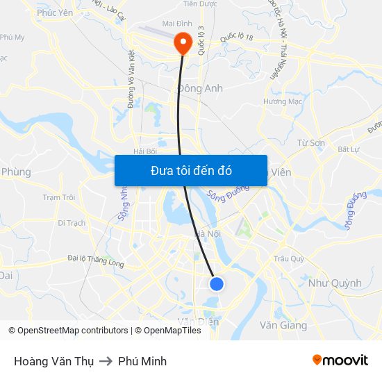 Hoàng Văn Thụ to Phú Minh map