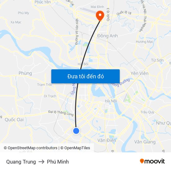 Quang Trung to Phú Minh map