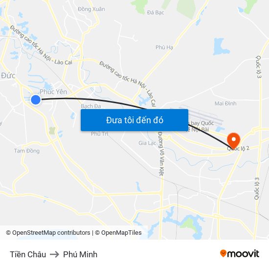 Tiền Châu to Phú Minh map