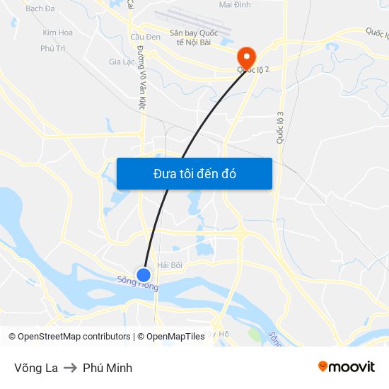 Võng La to Phú Minh map