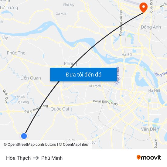 Hòa Thạch to Phú Minh map