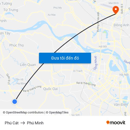 Phú Cát to Phú Minh map