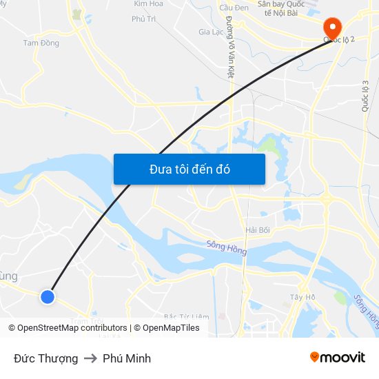 Đức Thượng to Phú Minh map