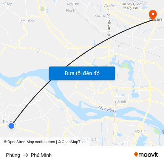Phùng to Phú Minh map