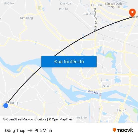 Đồng Tháp to Phú Minh map
