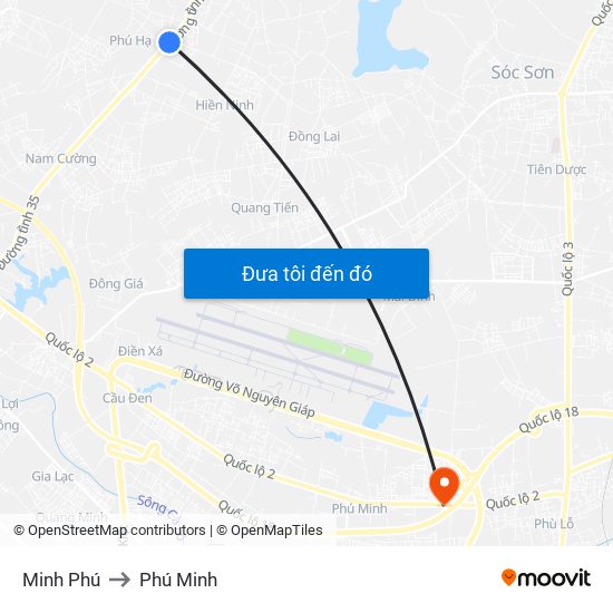 Minh Phú to Phú Minh map