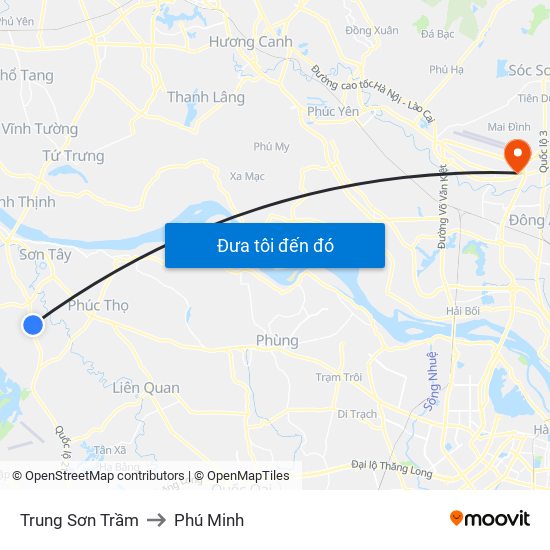 Trung Sơn Trầm to Phú Minh map