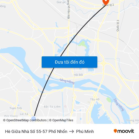 Hè Giữa Nhà Số 55-57 Phố Nhổn to Phú Minh map