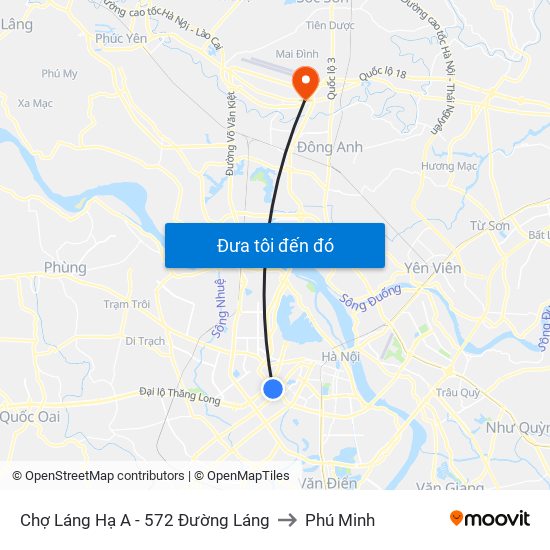 Chợ Láng Hạ A - 572 Đường Láng to Phú Minh map