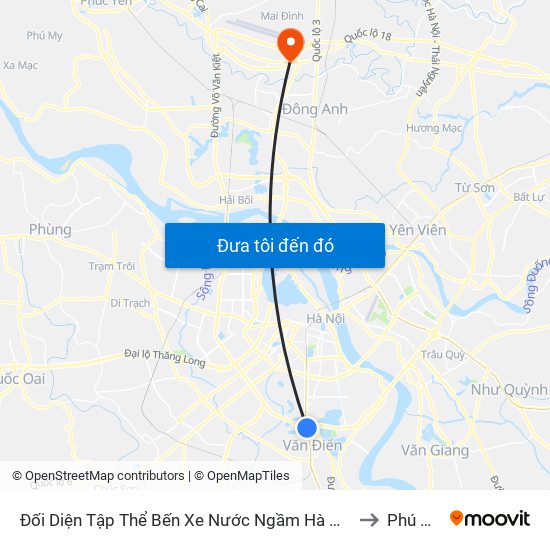 Đối Diện Tập Thể Bến Xe Nước Ngầm Hà Nội - Ngọc Hồi to Phú Minh map