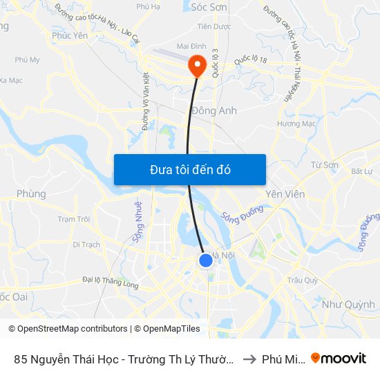 85 Nguyễn Thái Học - Trường Th Lý Thường Kiệt to Phú Minh map